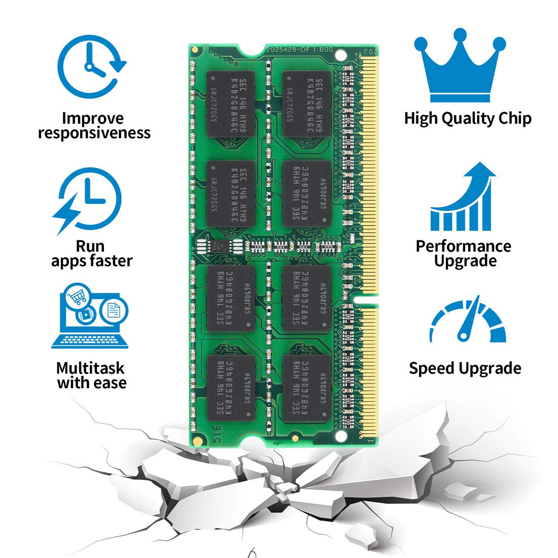 DDR3 DDR3L 1600 SODIMM 4GB 2Rx8 PC3 PC3L 12800S 8GB Kit (2x4GB) 204-pin 1.35V CL11 Dual Rank Laptop Memory