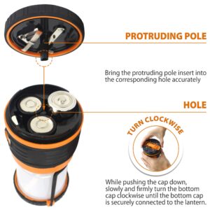 AYL LED Camping Lantern, Battery Powered LED 1800LM, 4 Camping Lights Modes, Perfect Lantern Flashlight for Hurricane, Emergency Light, Storm, Power Outages, Survival Kits, Hiking, Fishing, Tent, Home