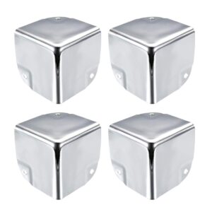 uxcell metal box corner protectors box edge guard protector 50 x 50 x 50mm silver tone 4pcs for table corners and desk corners
