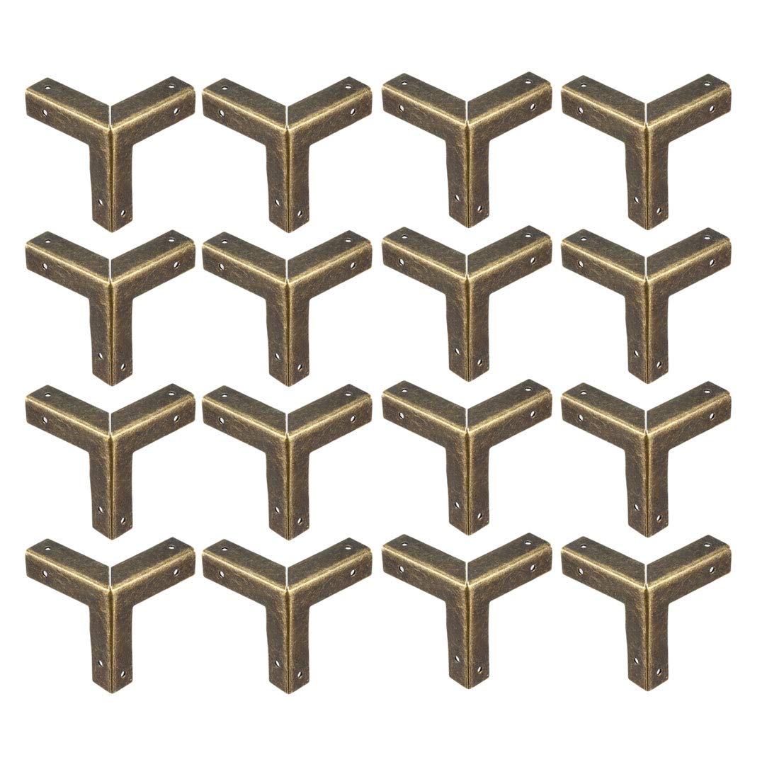 uxcell Metal Box Corner Protectors Edge Guard Protector 33x33x33mm Bronze Tone 16pcs