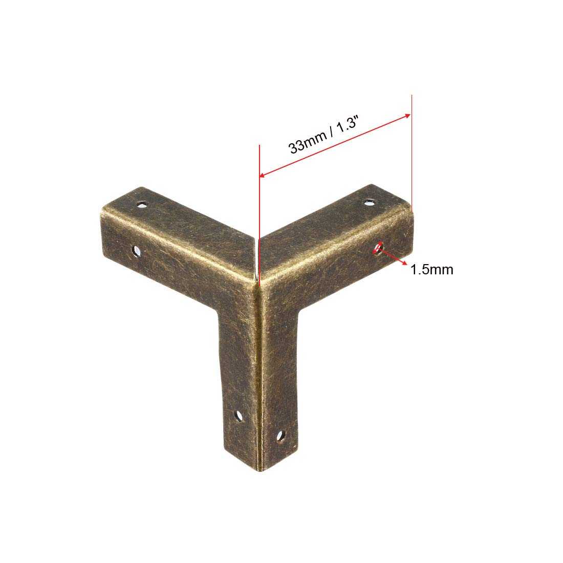 uxcell Metal Box Corner Protectors Edge Guard Protector 33x33x33mm Bronze Tone 16pcs