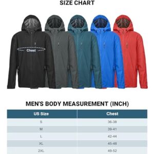 Outdoor Ventures Men's Packable Rain Jacket Waterproof Windbreaker Lightweight Raincoat with Hood