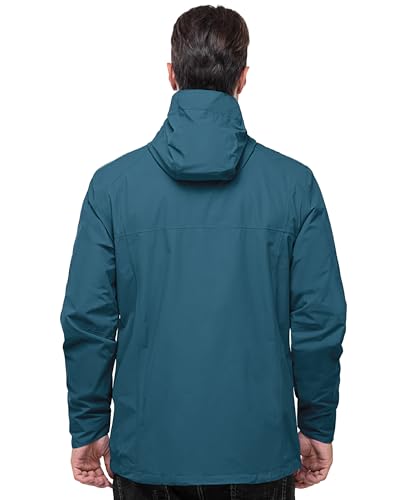 Outdoor Ventures Men's Packable Rain Jacket Waterproof Windbreaker Lightweight Raincoat with Hood