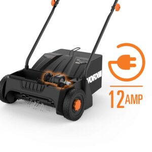 WORX WG850 12 Amp 14 Inch Corded Electric Dethatcher, Black