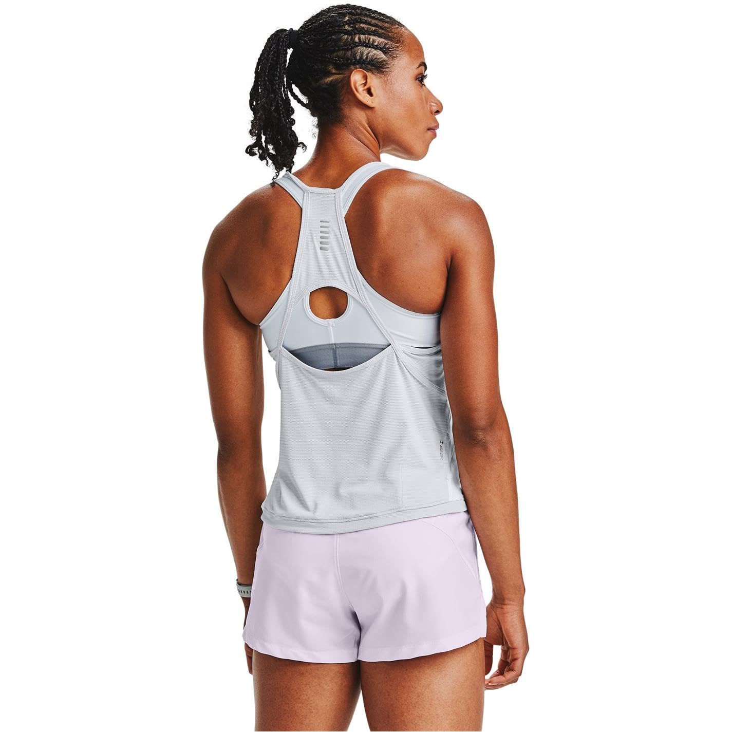 Under Armour Qualifier Iso-chill Running Tank Top, White (100)/Reflective, Large