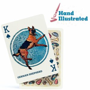 Dogs & Puppies Playing Cards - 100+ Dog & Puppy Illustrations, Two Decks of Assorted Breeds - Pictures of Pets for Animal Lovers - Family Games, Hobbies, & Collections - Cute Pet Themed Collectibles