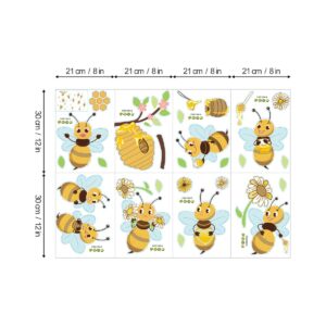 ufengke Wall Stickers Yellow Bee Wall Sticker Flowers Beehive Branch for Children's Room Living Room