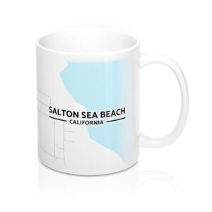 hometown bias salton sea beach, california ca map mug (11 oz)