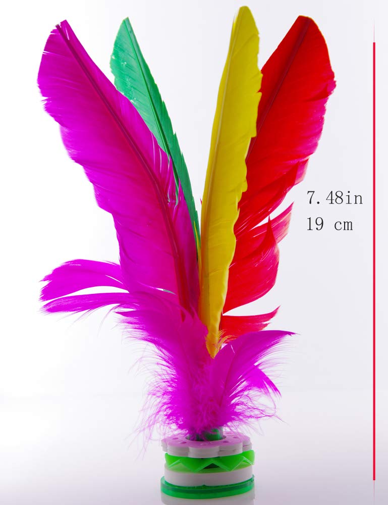 Jianzi 3 Pack Chinese Jianzi Kick Shuttlecock Colorful Feather Foot Sports Outdoor Toy Game