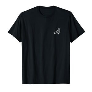 Pigeon Bird Badge Patch Line Art Icon Outline Gift T-Shirt