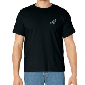 Pigeon Bird Badge Patch Line Art Icon Outline Gift T-Shirt