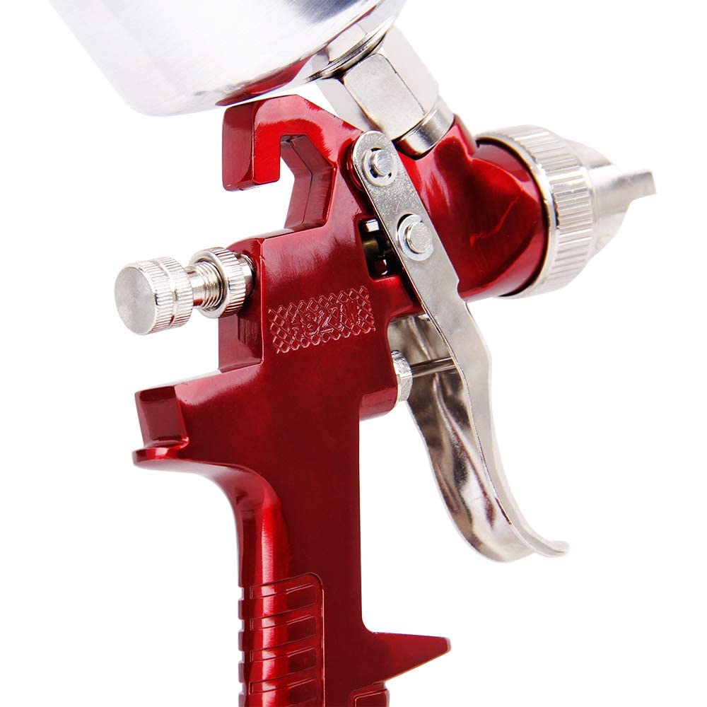 BANG4BUCK High Performance HVLP Gravity Feed Spray Gun with 1.4mm 1.7mm 2.5mm Fluid Tips, 1000cc Aluminum Cup for Auto Paint, Primer, Clear/Top Coat & Touch-Up