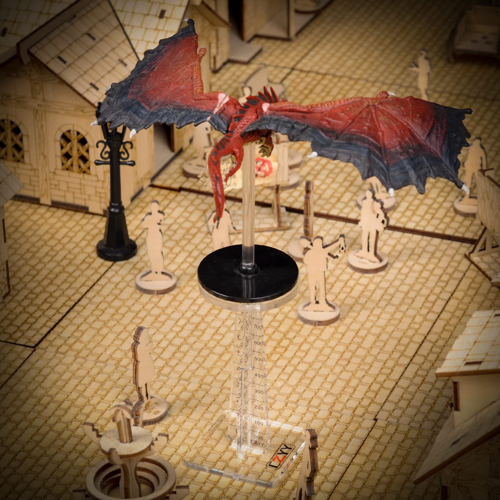 DND Flying Miniatures Combat Riser (Set of 2) Acrylic Laser Cut Flight Stand Terrain from 0 to 9999 ft Perfect for Dungeons and Dragons, Warhammer, D&D and Tabletop RPG