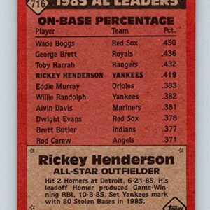 1986 Topps #716 Rickey Henderson AS NM-MT Yankees