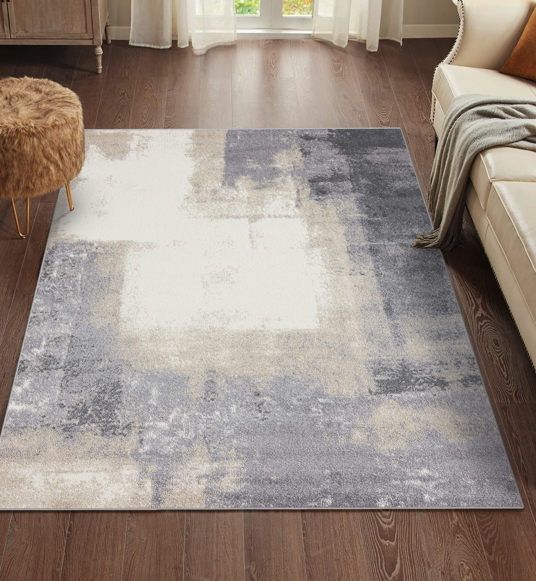 LUXE WEAVERS Abstract Gray 8x10 Area Rug