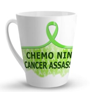 makoroni - chemo ninja cancer assassin cancer awareness ceramic coffee latte mug, f27