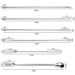 WERTYCITY 17 Pack Lab Spatula - Micro Lab Spoon/Scoop with Nickel Stainless Steel- Laboratory Mixing Spatula Sampling Spoon for Powders Gel Cap Filler, Capsule Filler 0 00