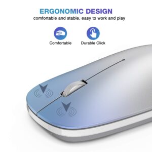 OMOTON Bluetooth Mouse for iPad and iPhone (iPadOS 13 / iOS 13 and Above), Ultra-Thin Wireless Mouse Compatible with Bluetooth Enabled Computer, Laptop, PC, Notebook, and Mac Series (Silver)