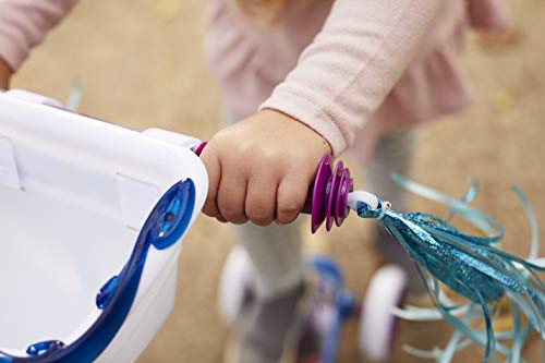 Huffy 78919 Frozen 2 Girl Scooter for Kids, Elsa & Anna Graphics, Handlebar Bin, Preschool Three Wheels & Streamers, Blue/White