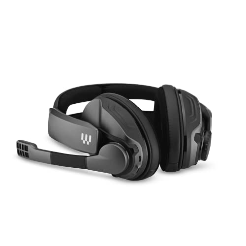 Sennheiser GSP 370 Over-Ear Wireless Gaming Headset, Low-Latency Bluetooth,Noise-Cancelling Mic, Flip-to-Mute, Audio Presets - PC, Mac, Windows, and PS4 Compatible - Black