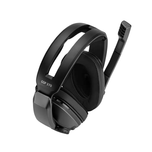 Sennheiser GSP 370 Over-Ear Wireless Gaming Headset, Low-Latency Bluetooth,Noise-Cancelling Mic, Flip-to-Mute, Audio Presets - PC, Mac, Windows, and PS4 Compatible - Black