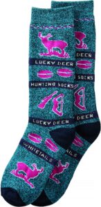 legendary whitetails women's lucky deer hunting socks, dresden blue, one size