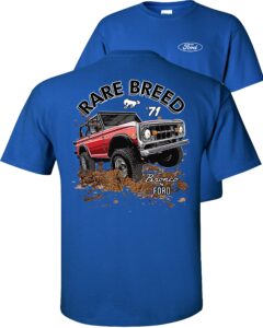 fair game rare breed ford bronco t-shirt classic vintage retro bronco 1971 truck-royal blue-l