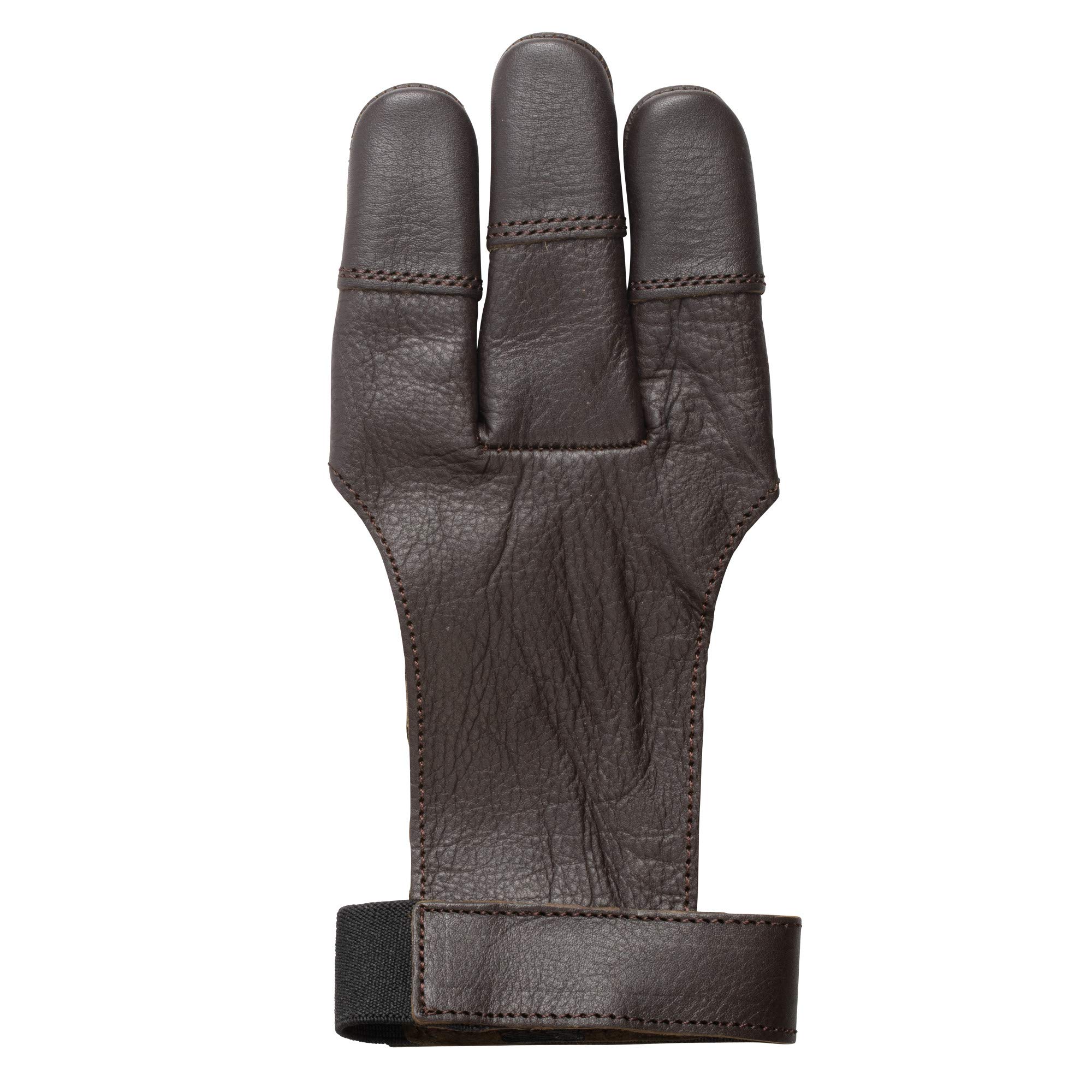 Bear Archery Leather 3 Finger Traditional Archery Shooting Glove, Large, Black, (ASG101L)