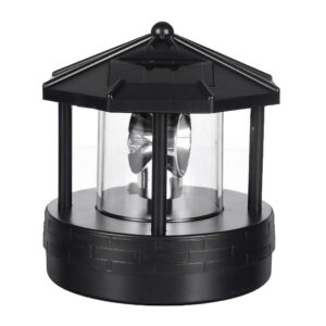 weoto solar led rotating lighthouse, bright led patio decking garden rotating light, garden yard lawn lamp for outdoor home