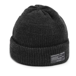 UNDERCONTROL Winter Fisherman Beanie Free Size Men Women - Unisex Stylish Plain Skull Hat Watch Cap (Charcoal)