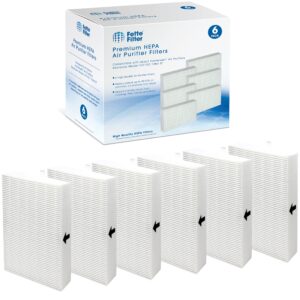 fette filter - 6 pack of premium true hepa h13 filter r compatible with honeywell filter r for all hpa series air purifier part number filter r hrf-r3 hrf-r2 hrf-r1 hrf-arvp300 hpa300