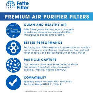 Fette Filter - 6 Pack of Premium True HEPA H13 Filter R Compatible with Honeywell Filter R for All HPA Series Air Purifier Part Number Filter R HRF-R3 HRF-R2 HRF-R1 HRF-ARVP300 HPA300