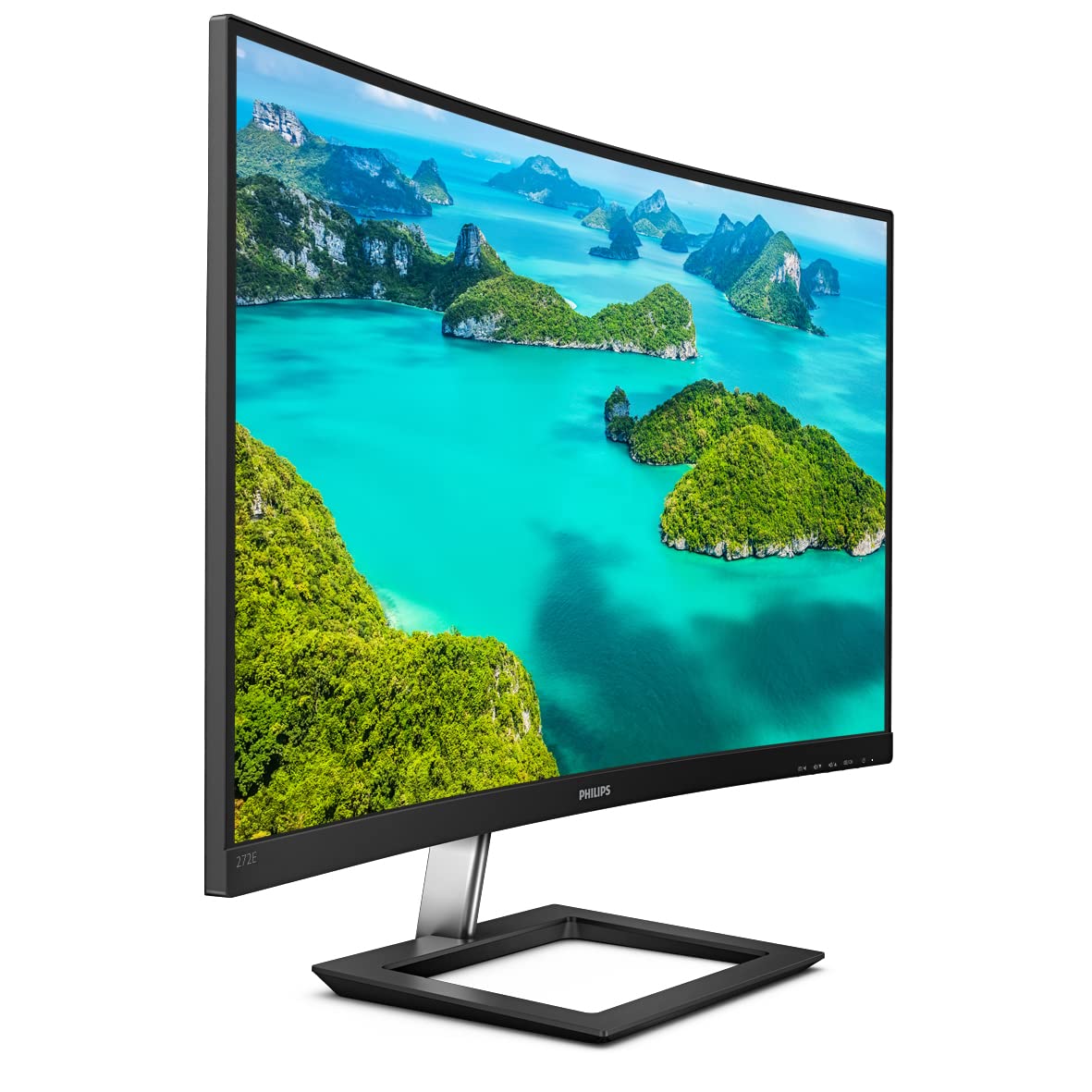 PHILIPS 272E1CA 27" Curved Frameless Monitor, Full HD 1080P, 100% sRGB, Adaptive-Sync, Speakers, VESA, 4Yr Advance Replacement Warranty