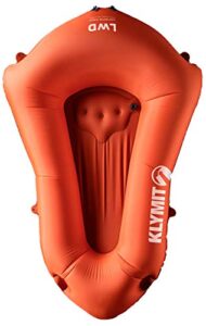 klymit litewater dinghy (lwd) packraft inflatable kayak, light inflatable raft packs small for backpacking, one size, orange-2020