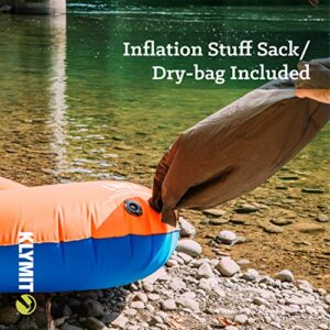 Klymit Litewater Dinghy (LWD) Packraft Inflatable Kayak, Light Inflatable Raft Packs Small for Backpacking, One Size, ORANGE-2020