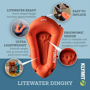 Klymit Litewater Dinghy (LWD) Packraft Inflatable Kayak, Light Inflatable Raft Packs Small for Backpacking, One Size, ORANGE-2020