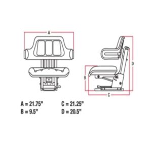 E-D9NN400DB12B Wrap Around Black Tractor Seat for Ford / New Holland NAA, 2N, 8N, 9N, 501, 600, 700, 800, 900, 2610, 2810, 2910, 2120, 2600, 2110, 2000, 3400, 3330, 3300, 3500, 3310, 3120, 3230, 3000+