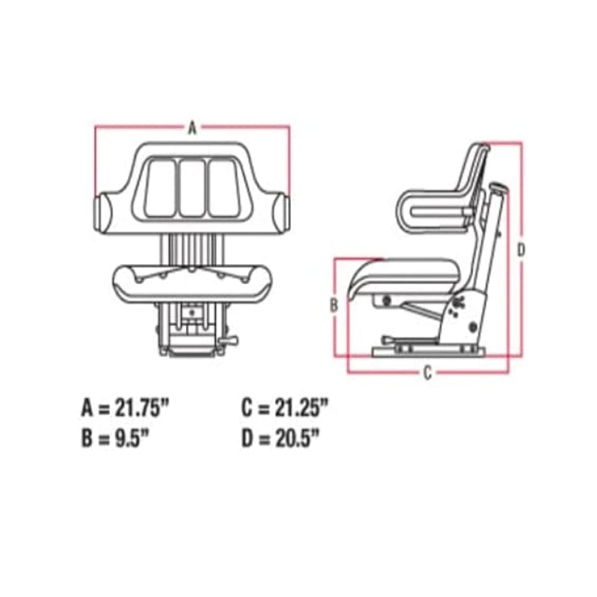 E-D9NN400DB12B Wrap Around Black Tractor Seat for Ford / New Holland NAA, 2N, 8N, 9N, 501, 600, 700, 800, 900, 2610, 2810, 2910, 2120, 2600, 2110, 2000, 3400, 3330, 3300, 3500, 3310, 3120, 3230, 3000+