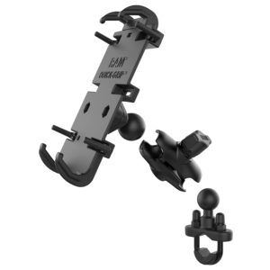 RAM MOUNTS Quick-Grip Large Phone Mount with Handlebar U-Bolt Base RAM-B-149Z-A-PD4U with Short Arm for Motorcycle, ATV/UTV, Bike