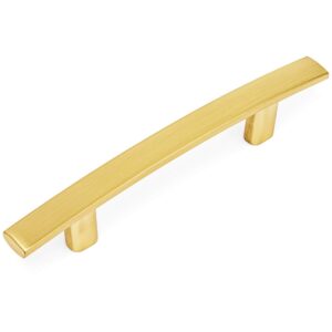 cosmas 10 pack 2363-3bb brushed brass subtle arch cabinet hardware handle pull - 3" inch (76mm) hole centers