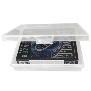 product80 bitbins playing card case - trading or baseball card storage box - clear plastic carrying cases for specialty & game cards of all types - containers to protect cards (5 pack)