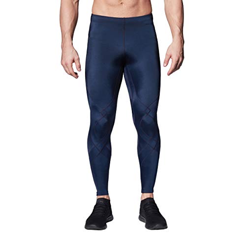 CW-X Men's Stabilyx Joint Support Compression Sports Tights, True Navy, Large