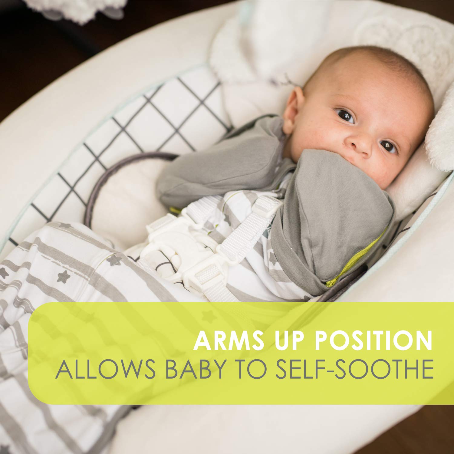 bblüv - Sleëp - Transition Zipper Swaddle Sack with Removable Sleeves -Arms Up Swaddle for Newborns and Infants - Large