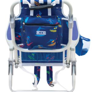 Rio Beach Kid's 5-Position Lay Flat Backpack Folding Beach Chair, Surf Power Surfer