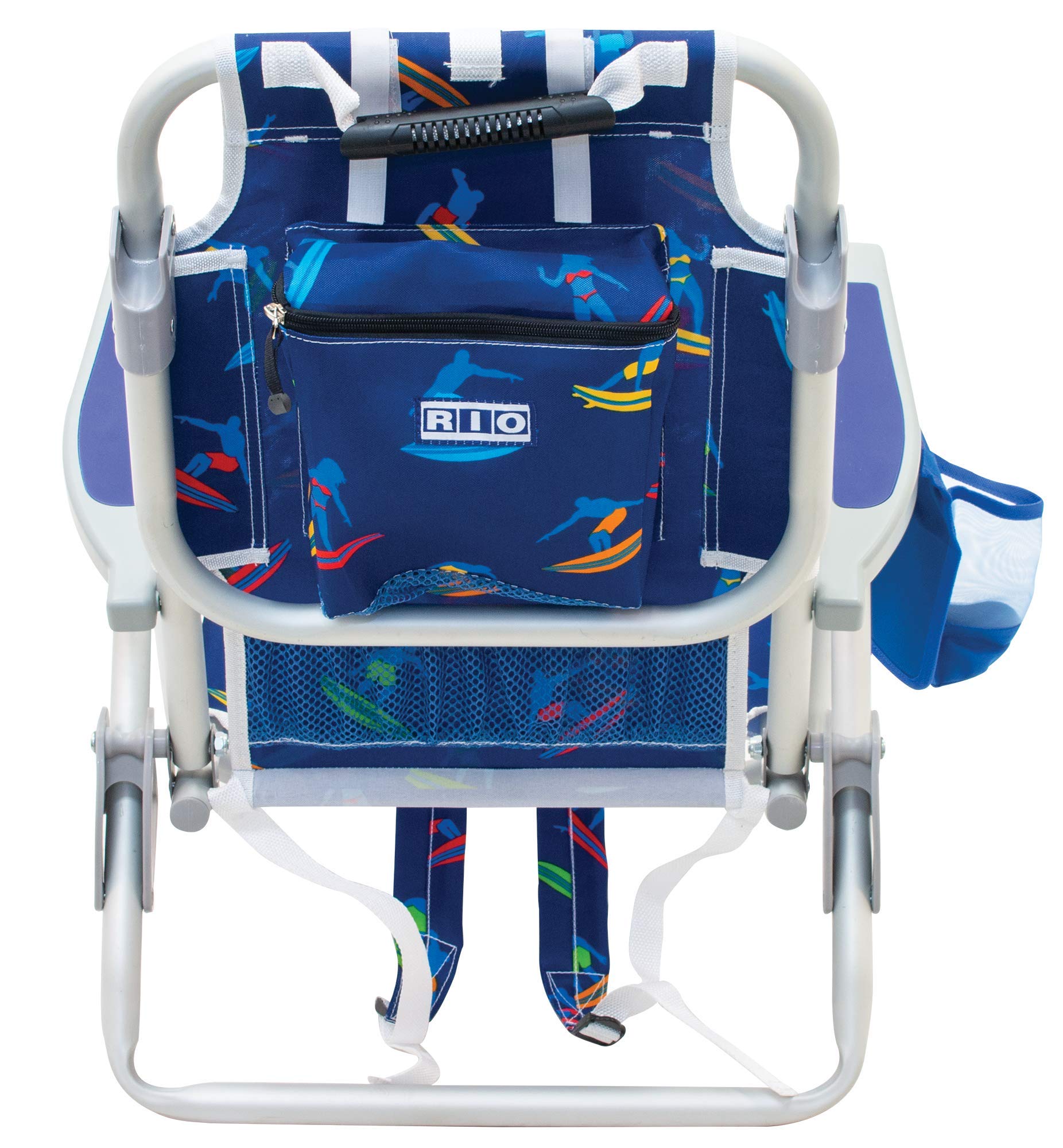 Rio Beach Kid's 5-Position Lay Flat Backpack Folding Beach Chair, Surf Power Surfer