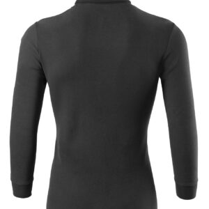 SERHOM Black Turtleneck Men Cotton Long Sleeve Mock Turtleneck for Men Thermal Underwear, M