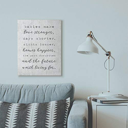 Stupell Industries Babies Make Love Stronger Family Home Kids Grey Word, Design by Artist Daphne Polselli Wall Art, 24 x 30, Canvas