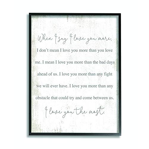 Stupell Industries Love You The Most Family Home Textured Word, Design by Artist Daphne Polselli Wall Art, 11 x 14, Black Framed