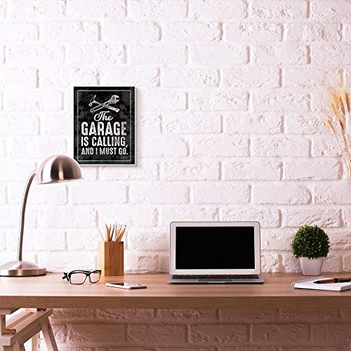 Stupell Industries Garage is Calling Work Room Funny Word, Design by Artist Retrorocket Studio Wall Art, 10 x 15, Wood Plaque