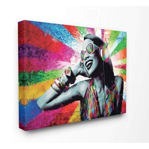 stupell industries colorful modern music rainbow portrait photo, design by artist young and proven wall art, 16 x 20, canvas